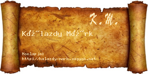 Kálazdy Márk névjegykártya