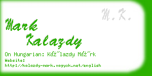 mark kalazdy business card